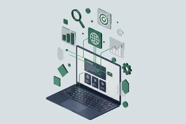 Retail Industry Digital Marketing Illustration